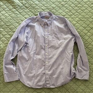 J.Crew Secret Wash Poplin Blue University Stripe Shirt XL